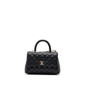 CHANEL SMALL COCO HANDLE CAVIAR BLACK LGHW (MICROCHIP)