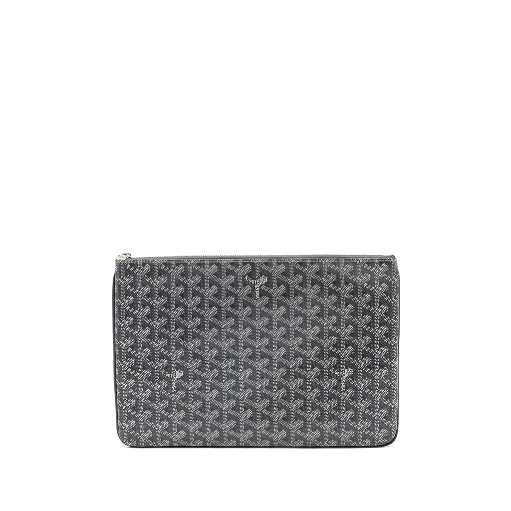 GOYARD SENAT MM POUCH GOYARDLINE CANVAS GREY SHW