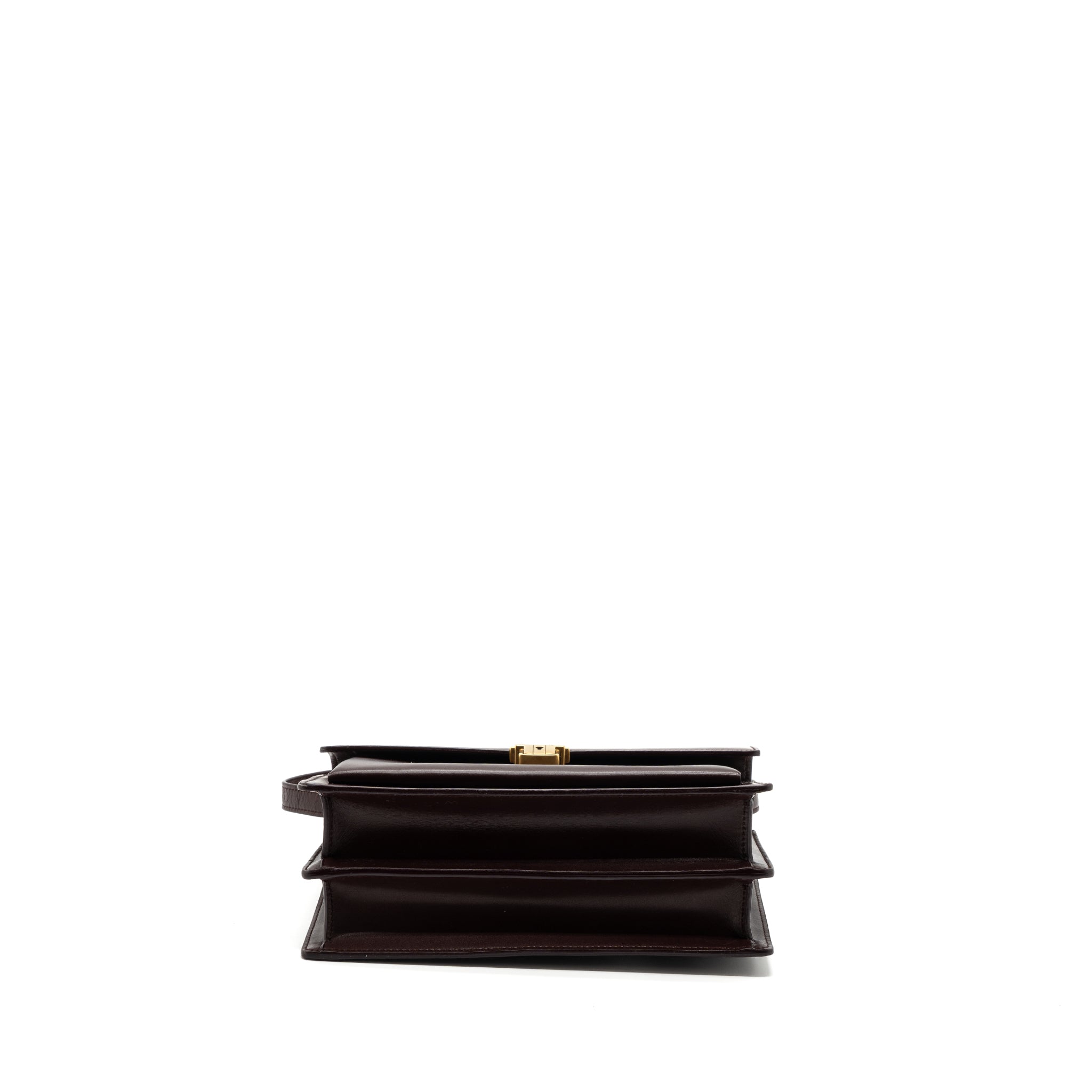 SAINT LAURENT/YSL BELLACHASSE CALFSKIN DARK RED BRUSHED GHW