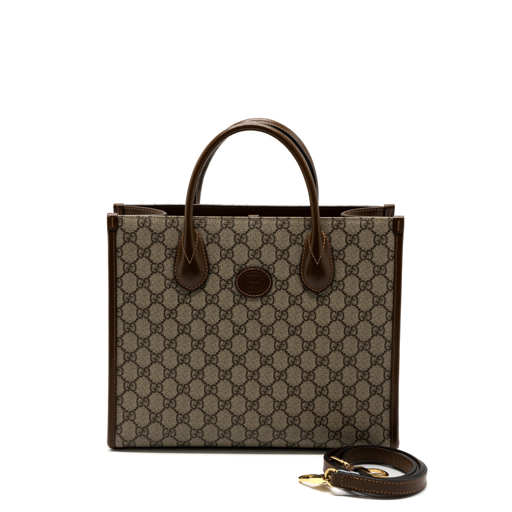 GUCCI GG SMALL TOTE BAG GG SUPREME CANVAS / BROWN GHW
