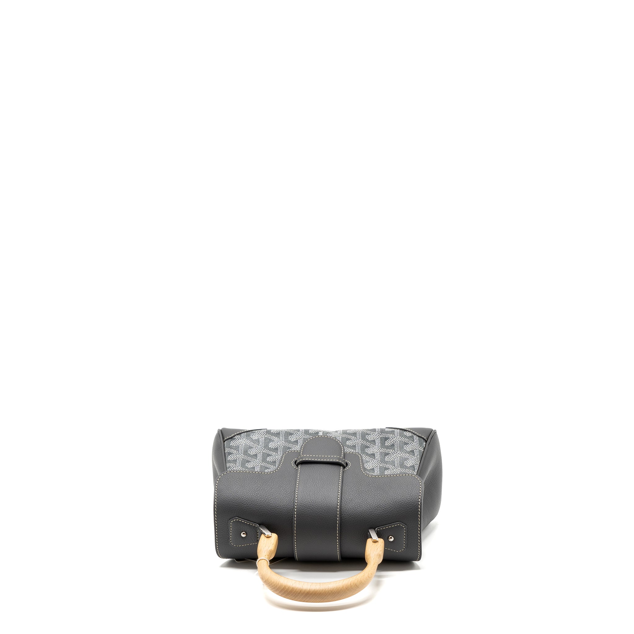 GOYARD MINI SAIGON BAG GOYARDINE CAVAS/CALFSKIN GREY SHW