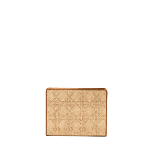 DIOR 30 MONTAIGNE DEA POUCH NATURAL CANNAGE RAFFIA BEIGE/MULTICOLOUR GHW