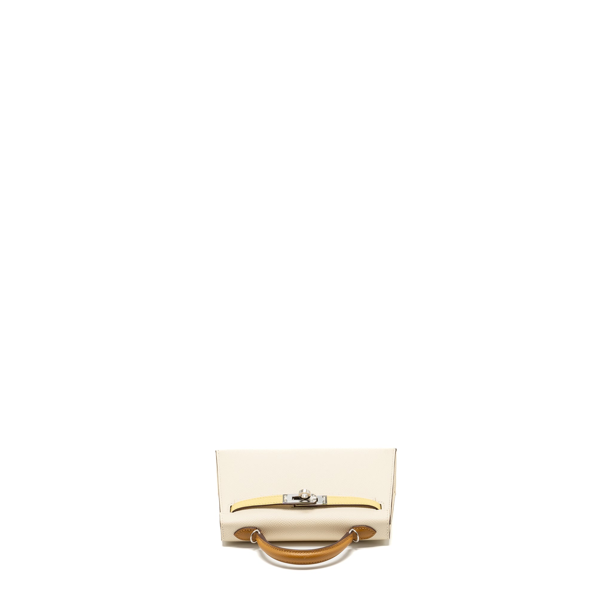 HERMES MINI KELLY II EPSOM NATA/JAUNE POUSSIN/SESAME SHW