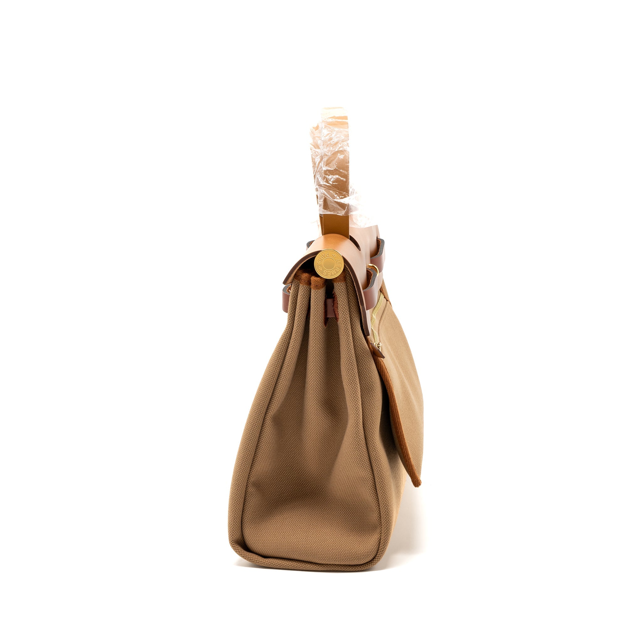 HERMES HERBAG 31 CANVAS/HUNTER LEATHER CHAI/NATUREL SABLE/FAUVE/CUIVRE GHW