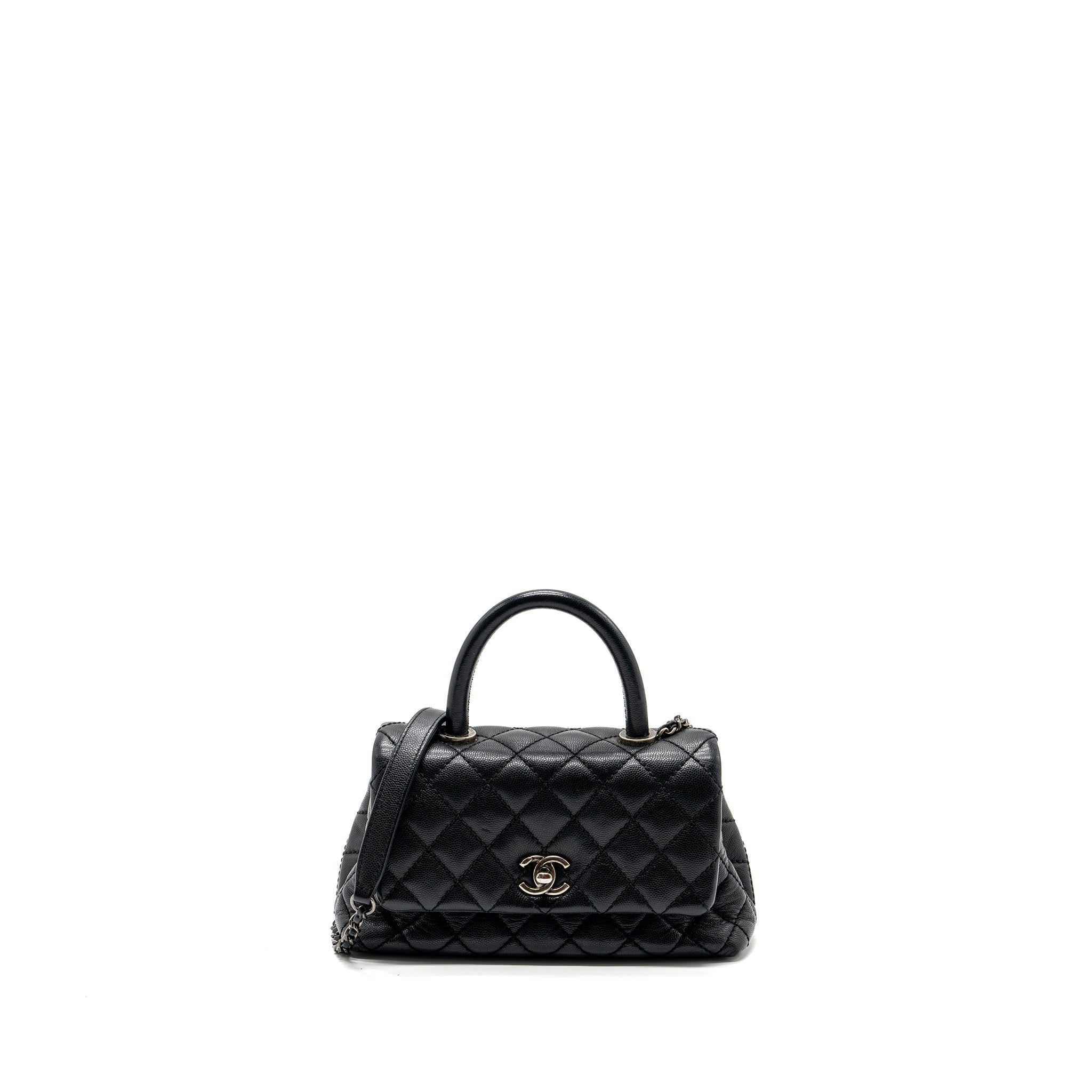 CHANEL SMALL COCO HANDLE CAVIAR BLACK RUTHENIUM HARDWARE
