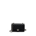 CHANEL CLASSIC MINI RECTANGULAR FLAP BAG CAVIAR BLACK SHW