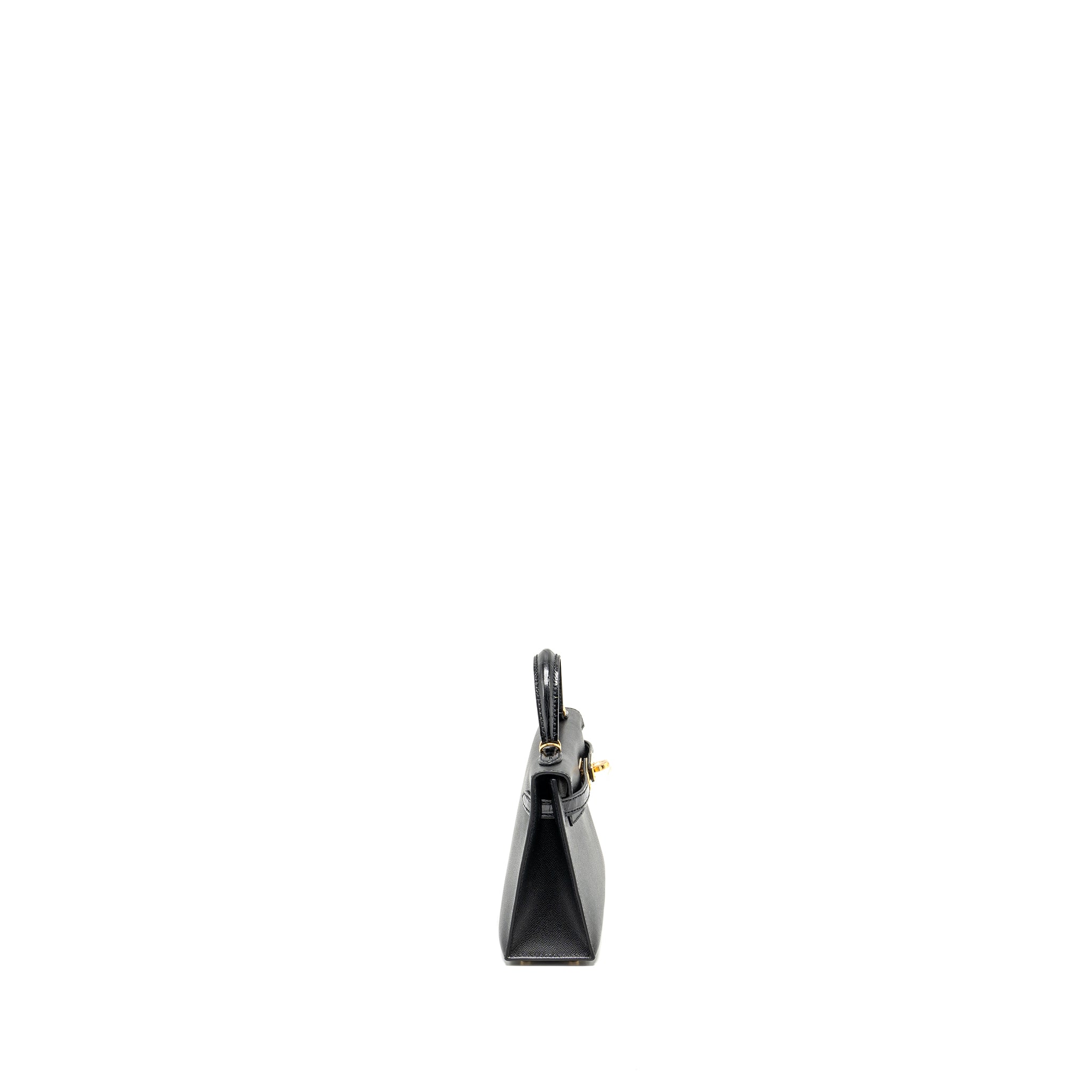 HERMES TOUCH MINI KELLY II MADAME / ALLIGATOR MISSISSIPPIENSIS BLACK GHW