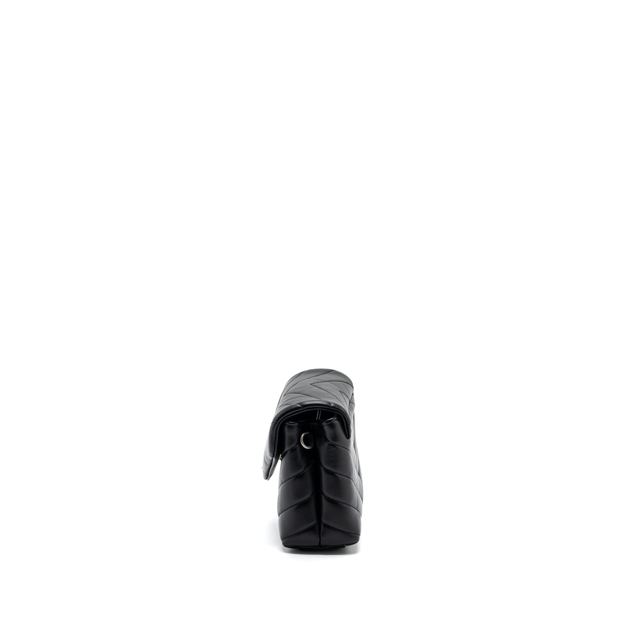 SAINT LAURENT LOULOU TOY STRAP BAG CALFSKIN BLACK SHW