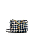 CHANEL SMALL 19 BAG FABRIC MULTICOLOUR BLUE / WHITE MULTICOLOUR HARDWARE