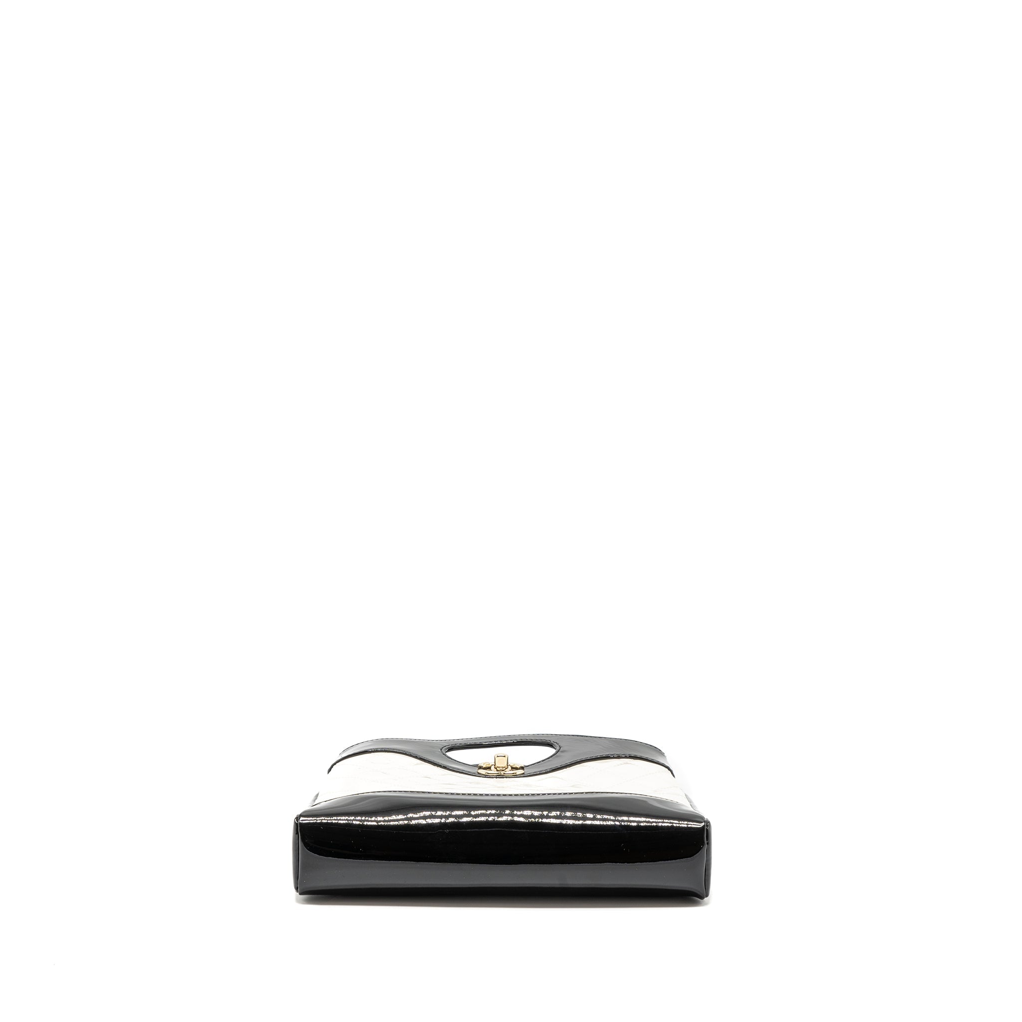 CHANEL MINI 31 BAG PATENT BLACK/WHITE LGHW (MICROCHIP)