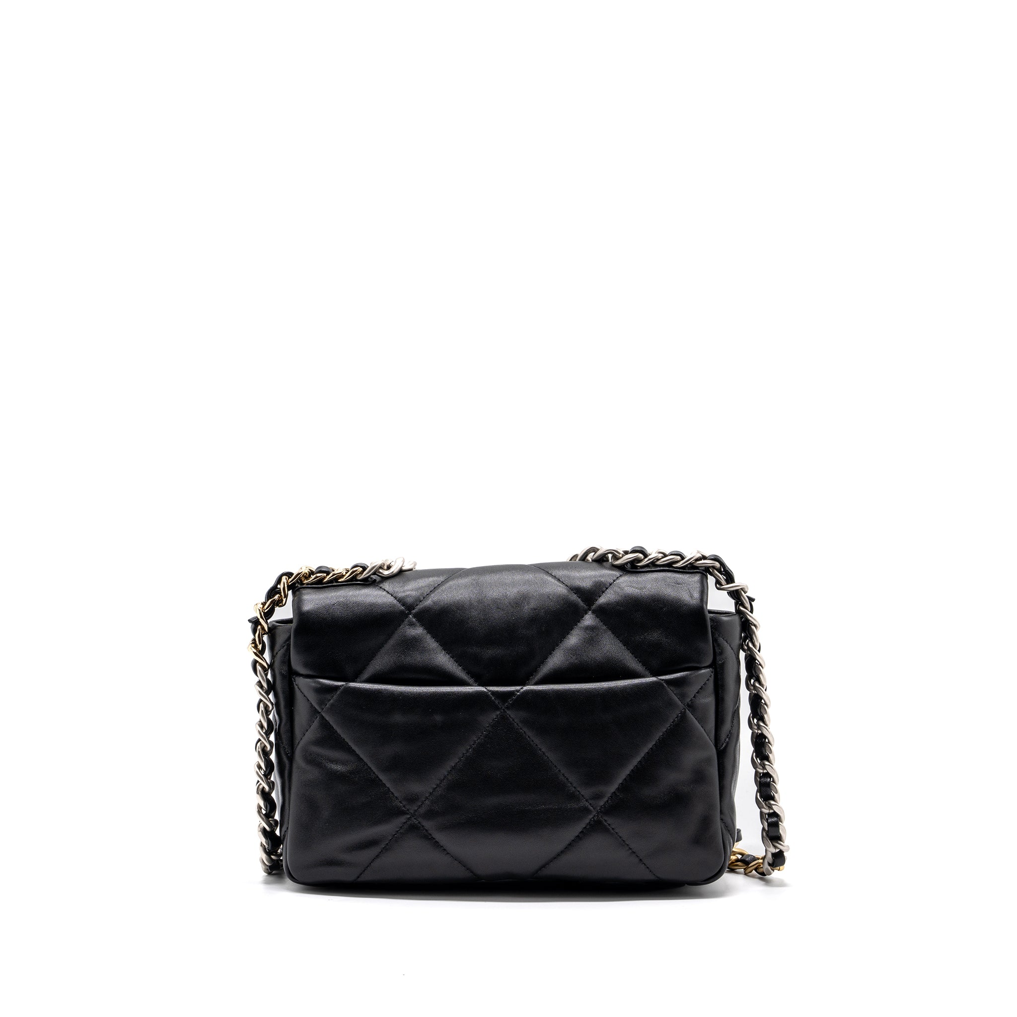 CHANEL SMALL 19 BAG LAMBSKIN BLACK MULTICOLOUR HARDWARE(MICROCHIP)