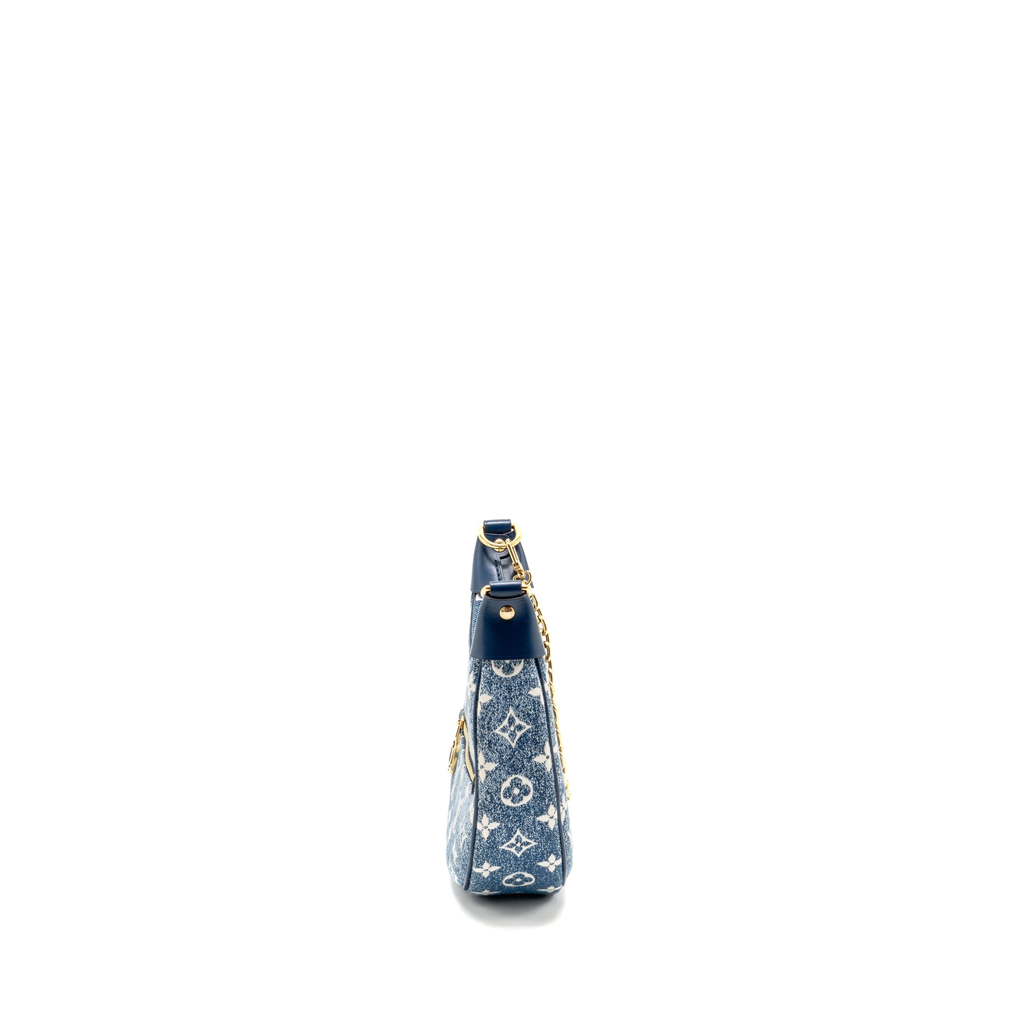 LOUIS VUITTON HALF-MOON LOOP BAGUETTE BAG DENIM BLUE GHW