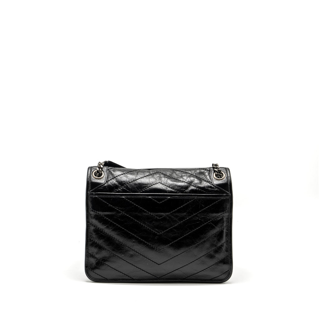 SAINT LAURENT MEDIUM NIKI CALFSKIN BLACK RUTHENIUM HARDWARE
