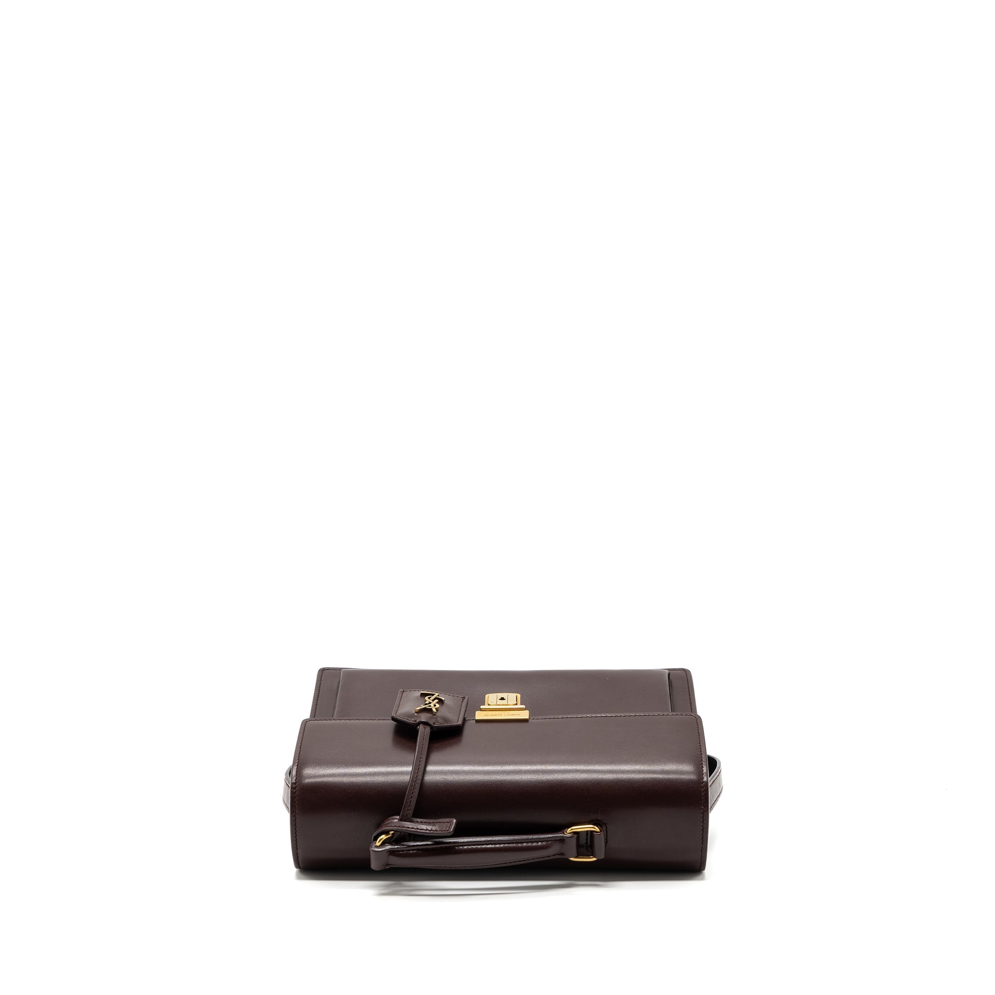 SAINT LAURENT/YSL BELLACHASSE CALFSKIN DARK RED BRUSHED GHW