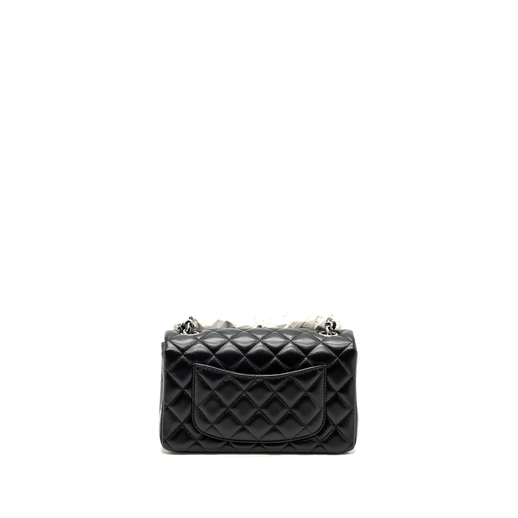 CHANEL CLASSIC MINI RECTANGULAR FLAP BAG LAMBSKIN BLACK SHW (MICROCHIP)
