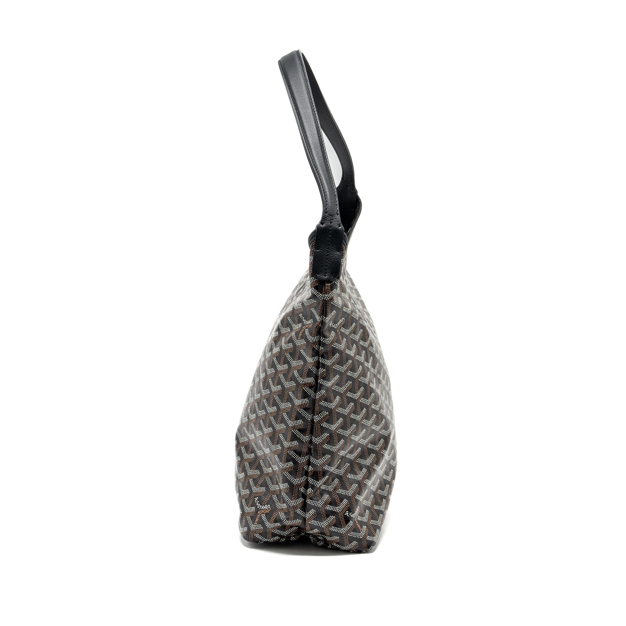 GOYARD BOHEME HOBO BAG GOYARDLINE CANVAS/CALFSKIN BLACK SHW