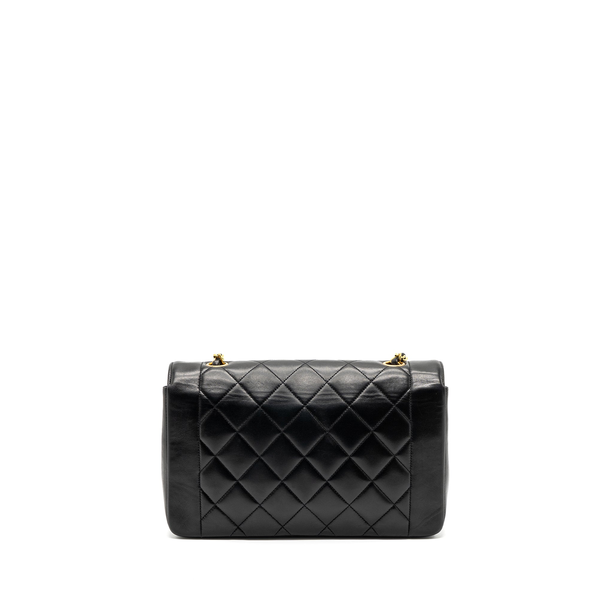 CHANEL VINTAGE DIANA FLAP BAG LAMBSKIN BLACK GHW