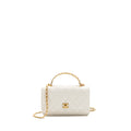 CHANEL 23P LETTER TOP HANDLE WALLET ON CHAIN CALFSKIN WHITE GHW(MICROCHIP)
