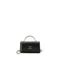 CHANEL 23P TOP HANDLE MINI FLAP BAG CAVIAR BLACK LGHW (MICROCHIP)