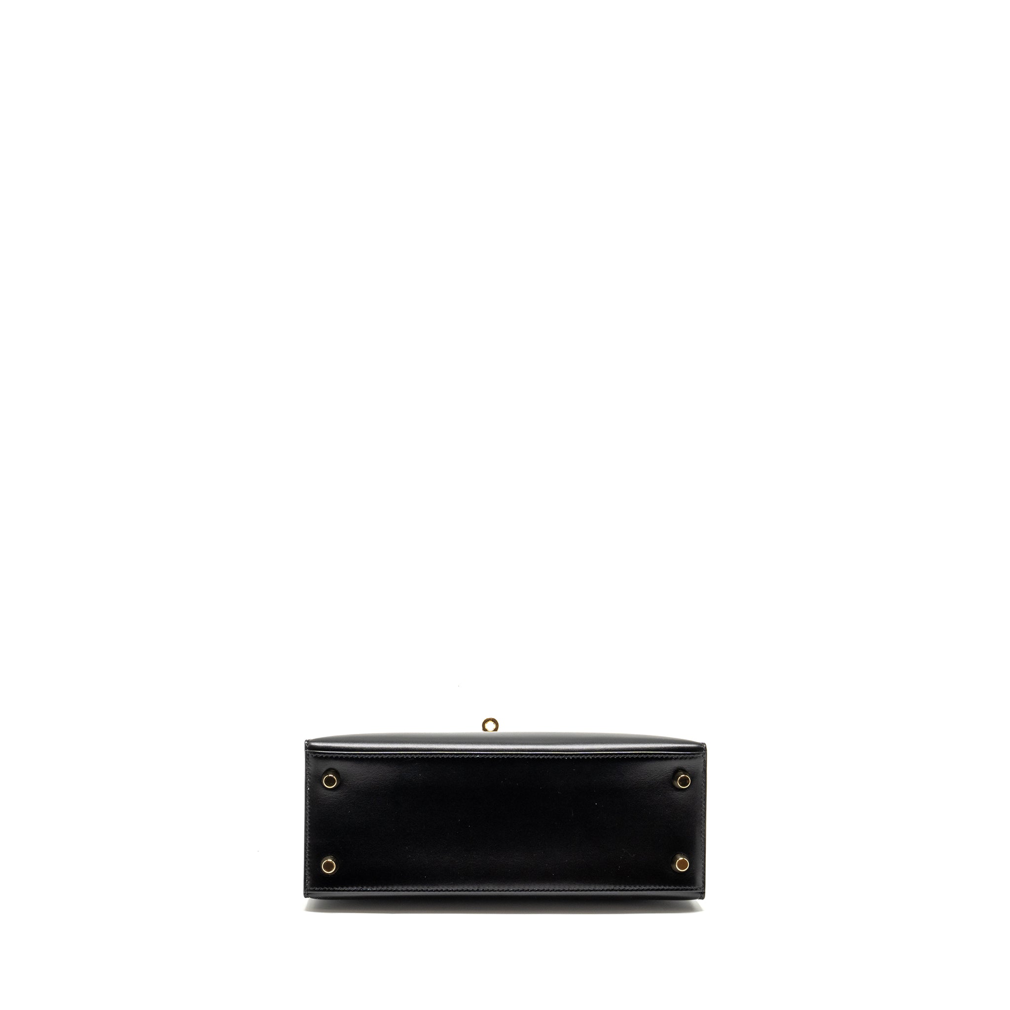 HERMES KELLY 25 BOX BLACK GHW