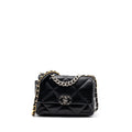 CHANEL SMALL 19 BAG LAMBSKIN BLACK MULTICOLOUR HARDWARE(MICROCHIP)