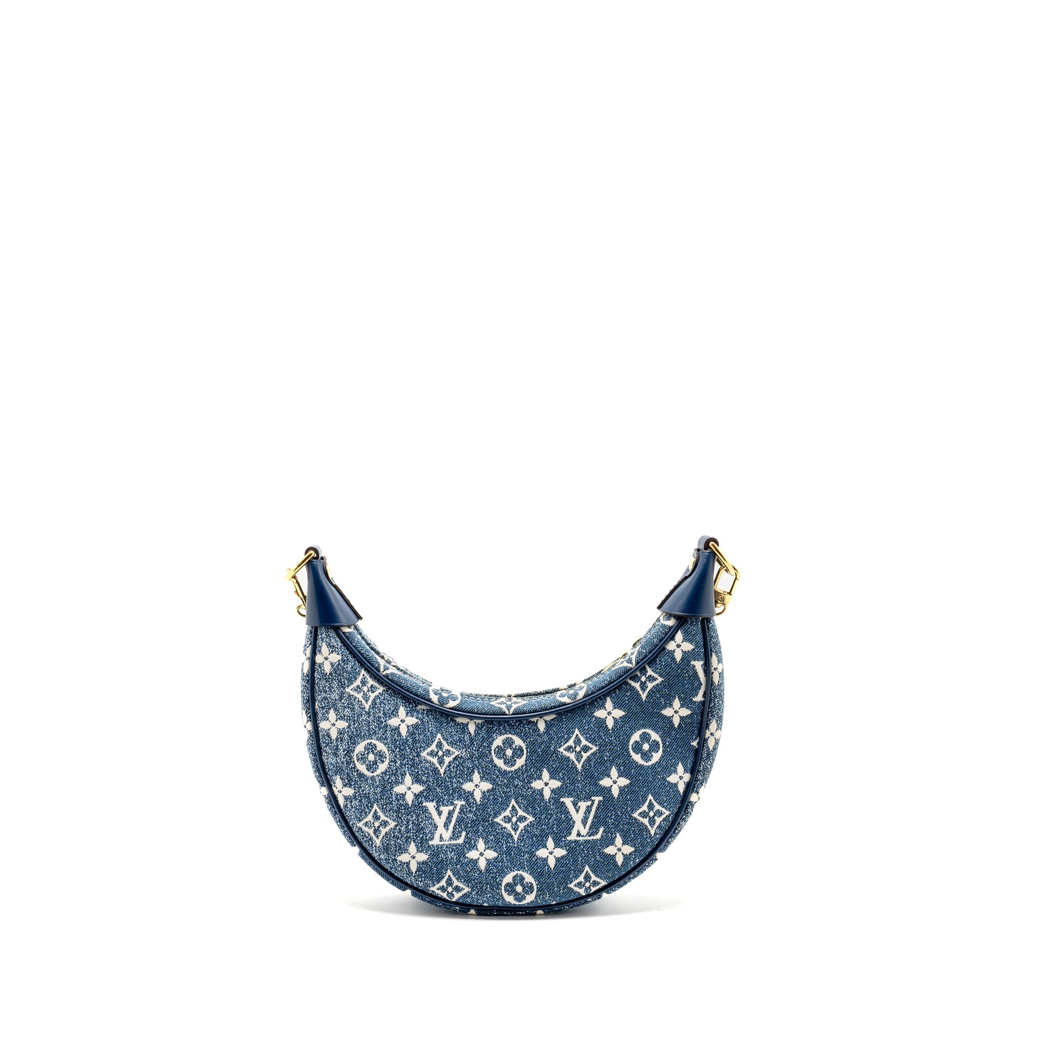 LOUIS VUITTON HALF-MOON LOOP BAGUETTE BAG DENIM BLUE GHW