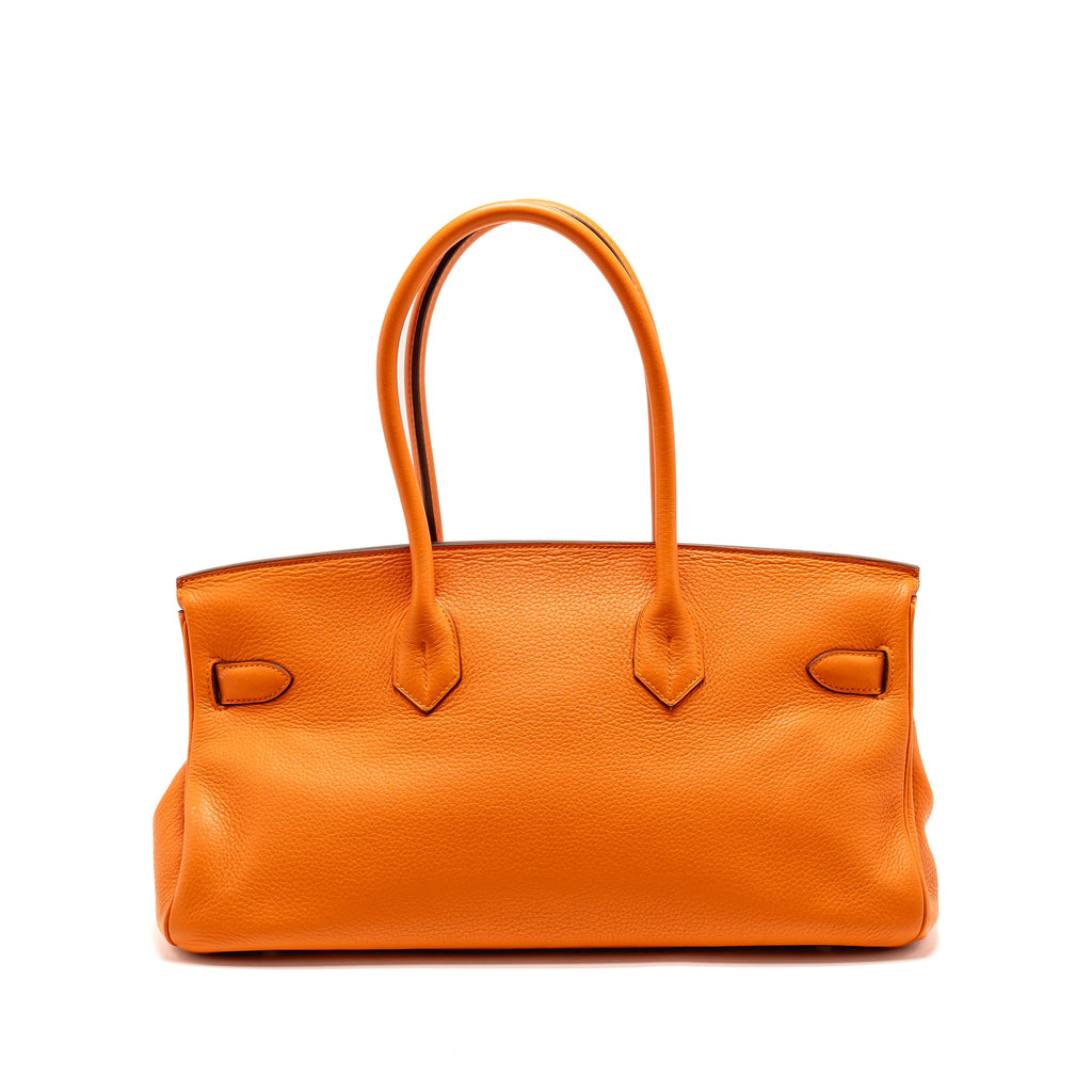 HERMES SHOULDER BIRKIN 42 CLEMENCE ORANGE SHW
