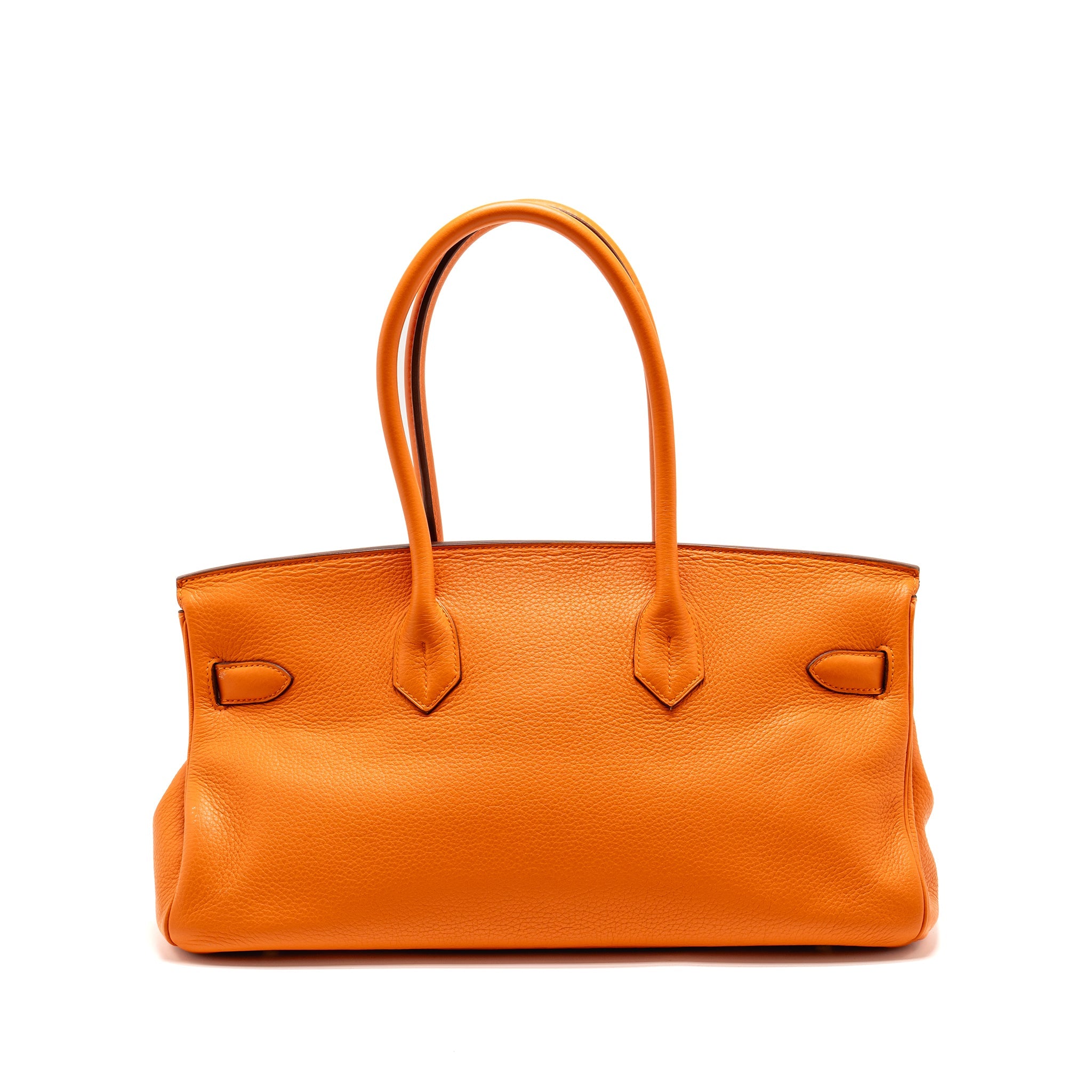HERMES SHOULDER BIRKIN 42 CLEMENCE ORANGE SHW