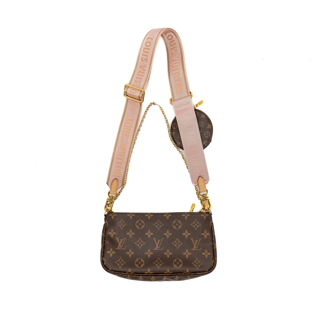 LOUIS VUITTON MULTI POCHETTE ACCESSORIES MONOGRAM CANVAS PINK STRAP GHW