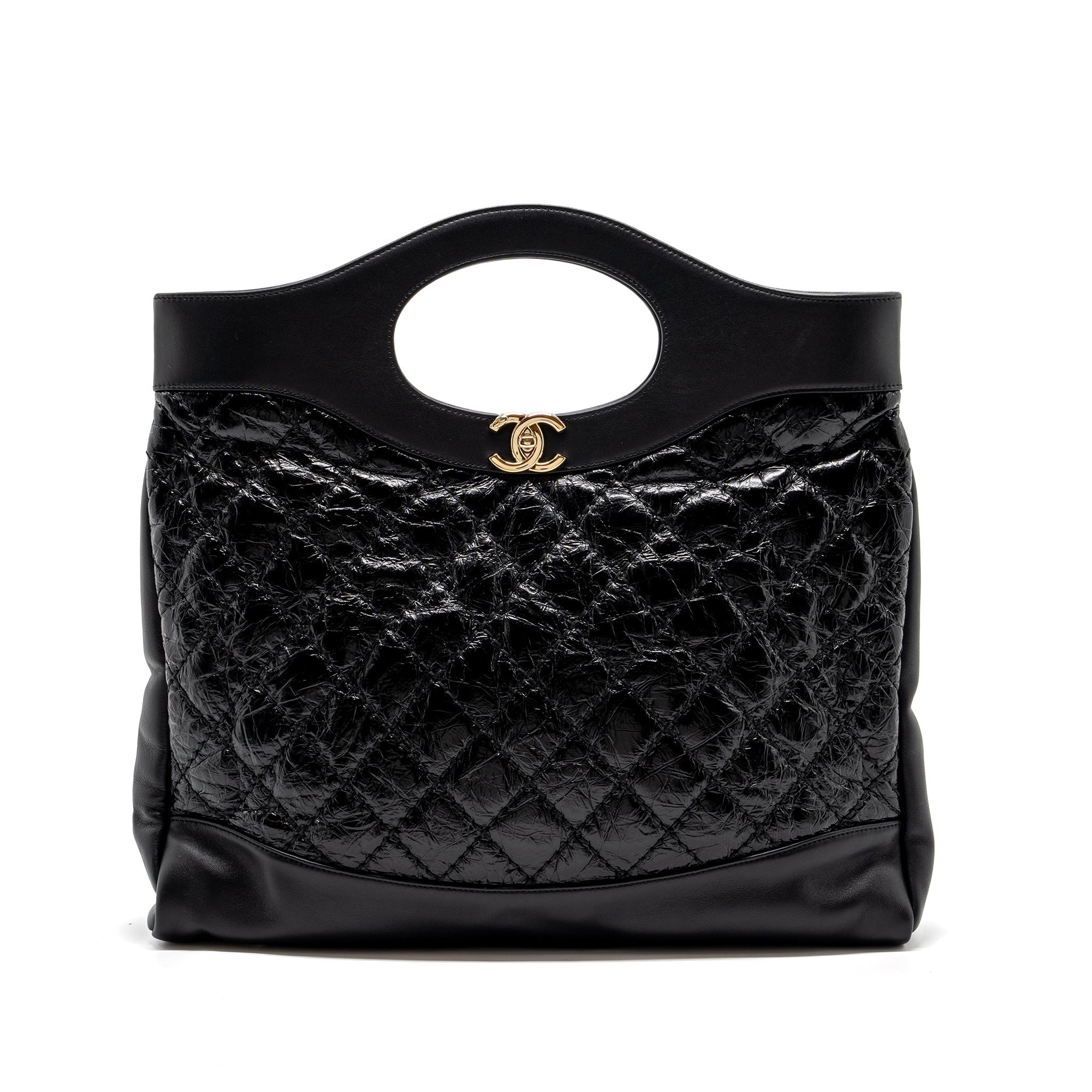 CHANEL LARGE 31 BAG CALFSKIN BLACK LGHW