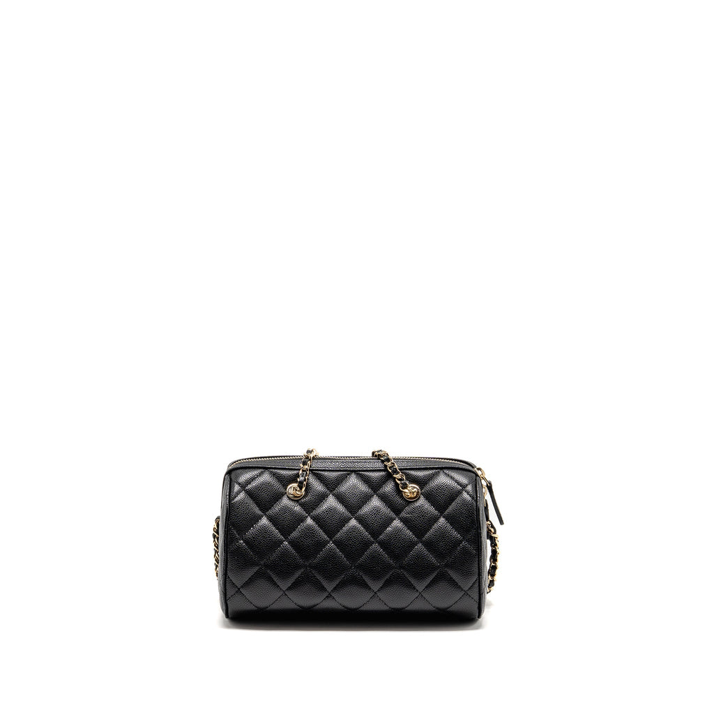 CHANEL 25P MINI BOWLING BAG CAVIAR BLACK LGHW (MICROCHIP)