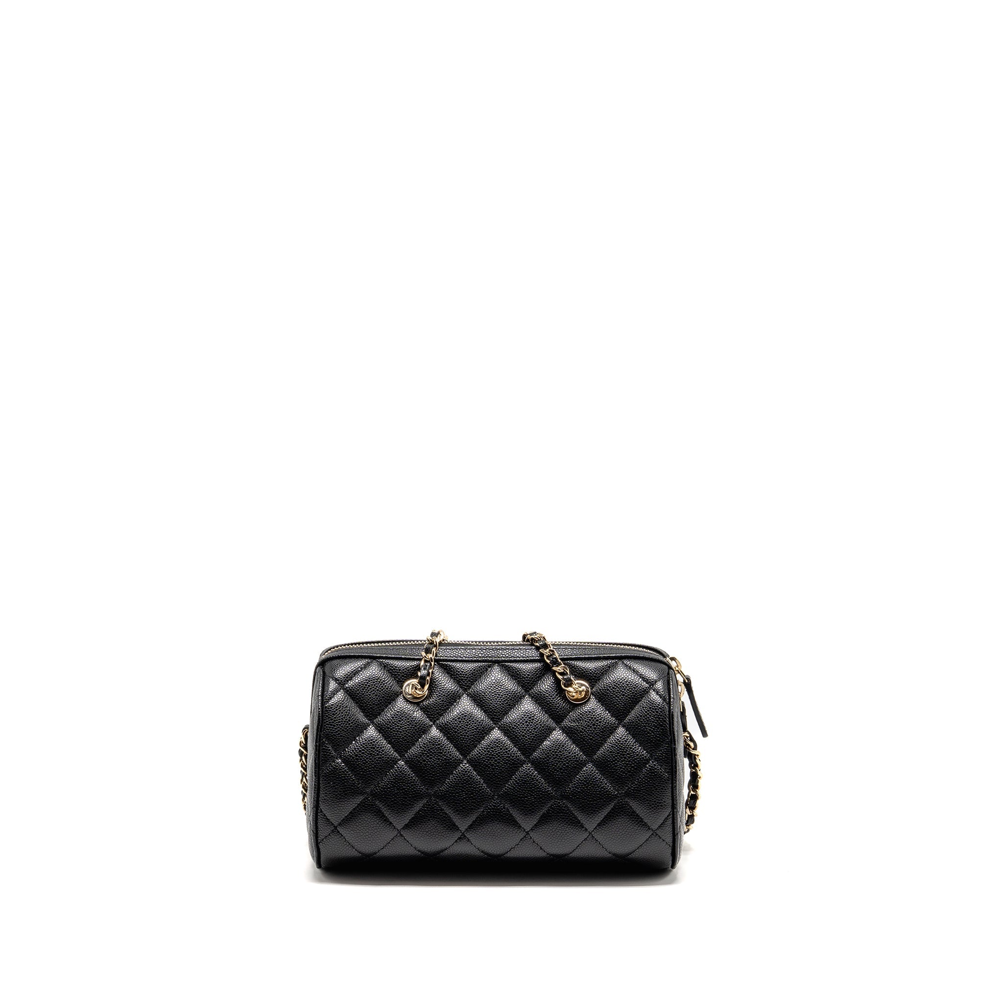 CHANEL 25P MINI BOWLING BAG CAVIAR BLACK LGHW (MICROCHIP)