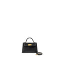 HERMES TOUCH MINI KELLY II MADAME / ALLIGATOR MISSISSIPPIENSIS BLACK GHW