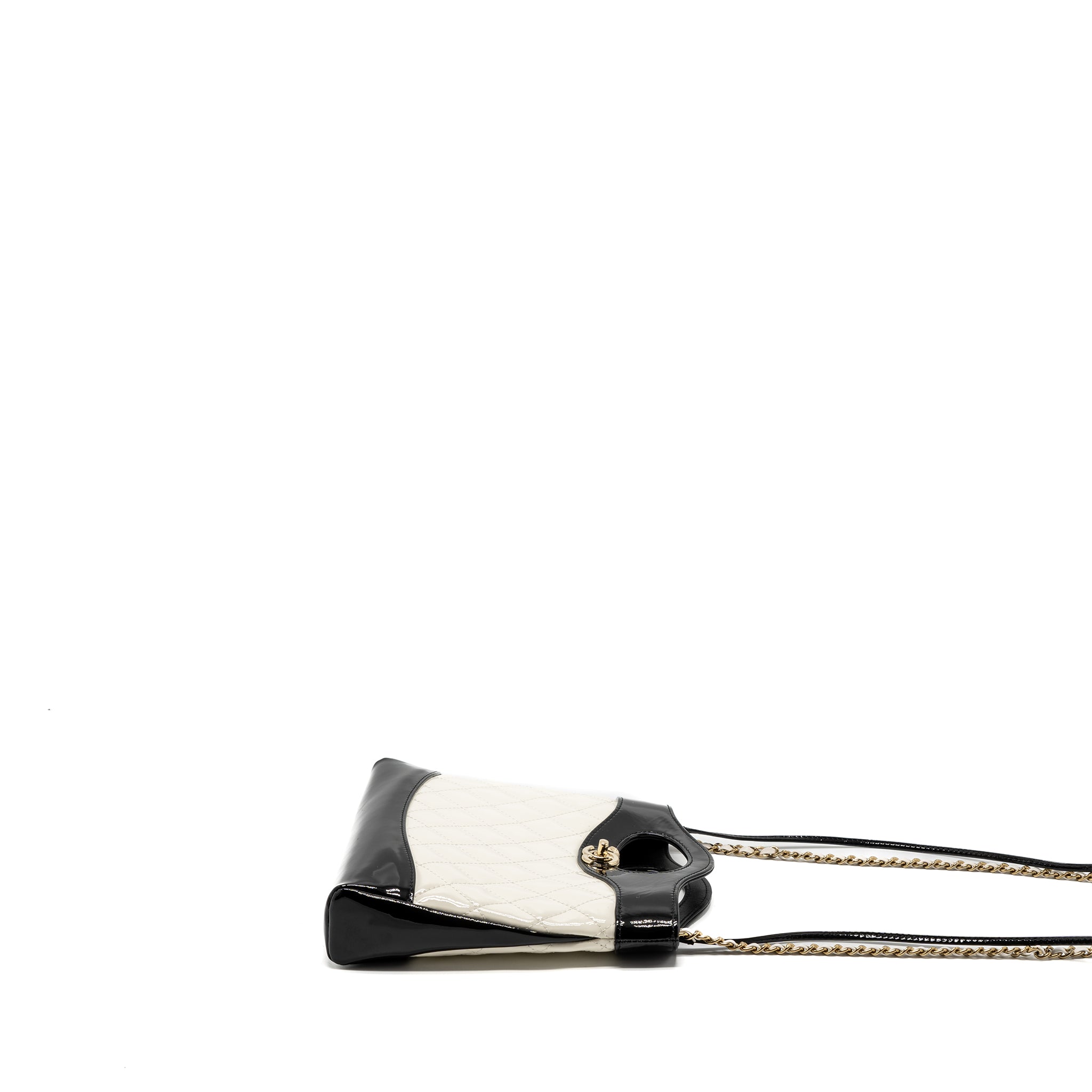 CHANEL MINI 31 BAG PATENT BLACK/WHITE LGHW (MICROCHIP)