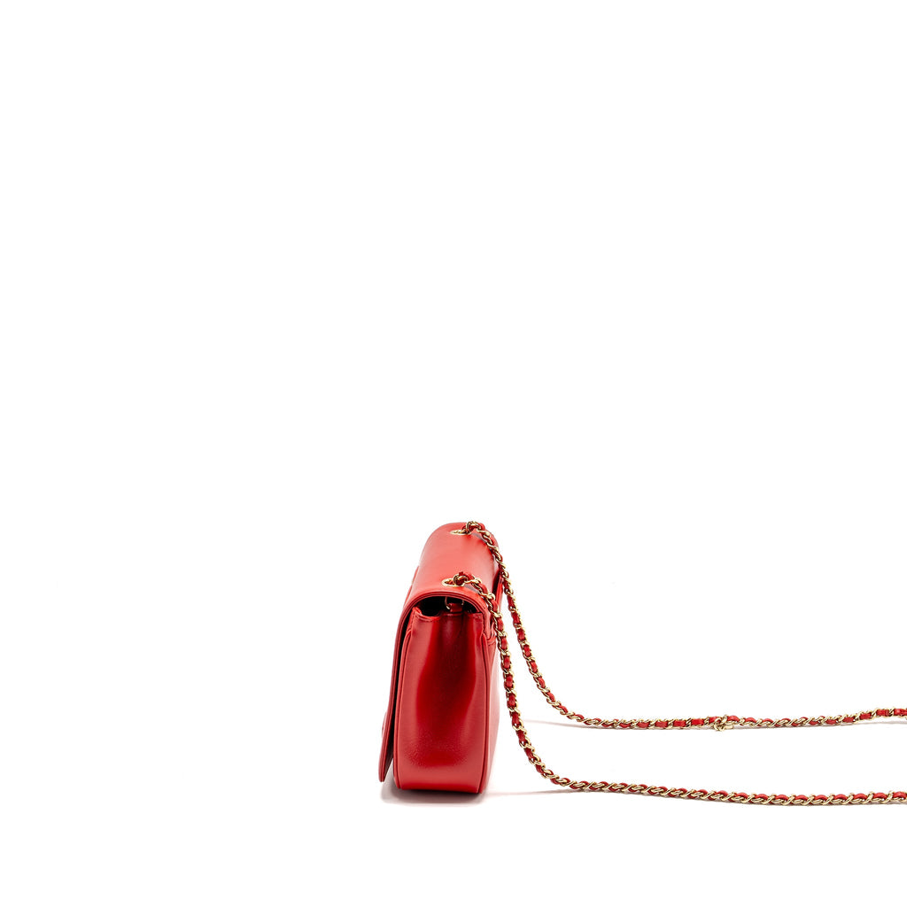 CHANEL MANIA FLAP BAG LAMBSKIN RED LGHW
