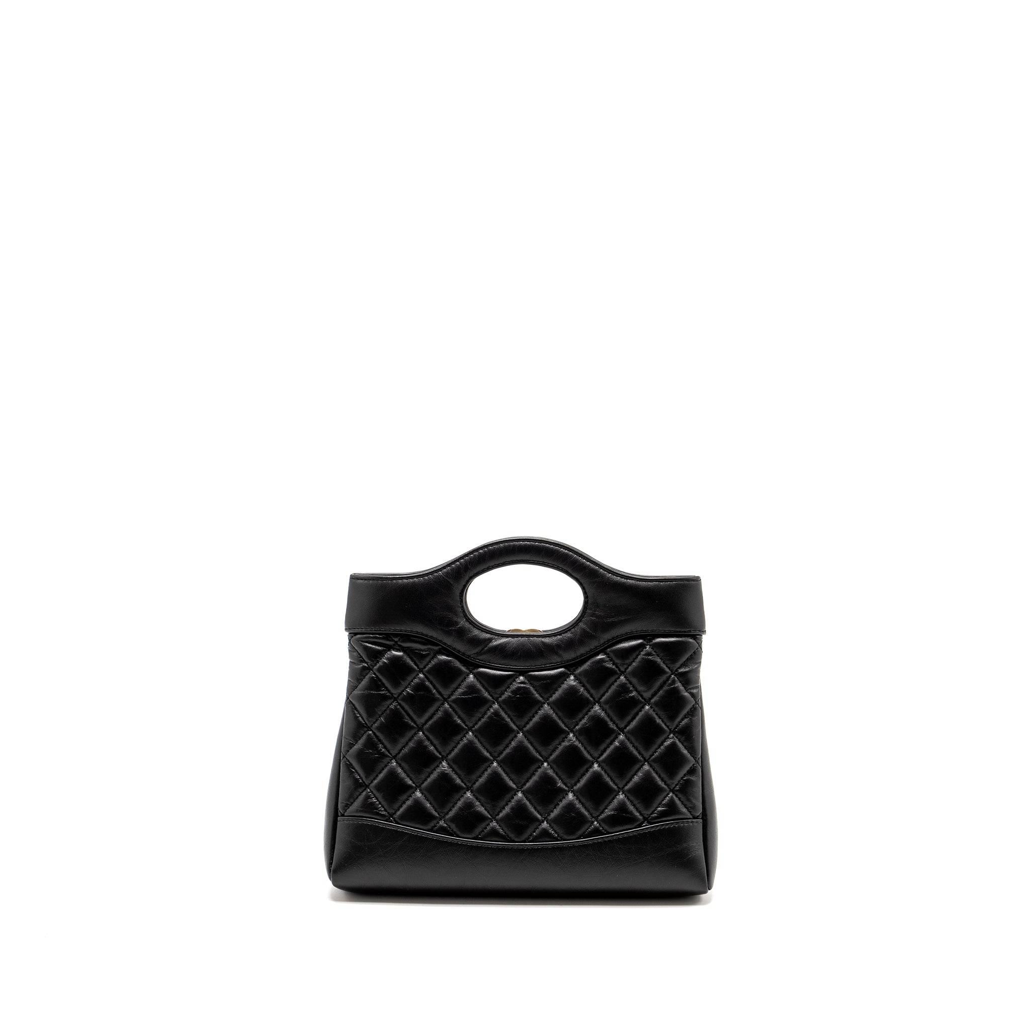 CHANEL MINI 31 BAG CALFSKIN BLACK LGHW(MICROCHIP)