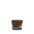 CHANEL MINI 22 BAG SHINY CALFSKIN CHOCOLATE GHW (MICROCHIP)