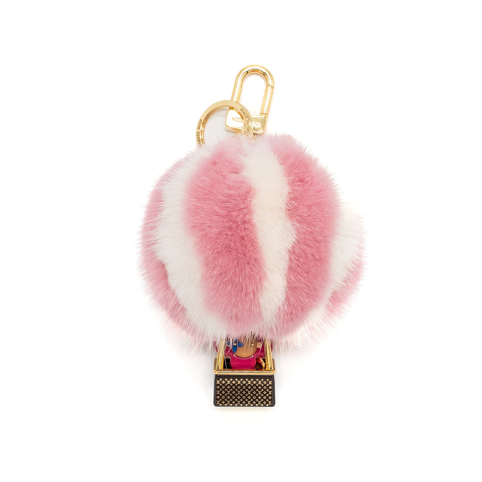 LOUIS VUITTON VIVIENNE HOT AIR BALLON BAG CHARM / KEY RING FUR MULTICOLOUR