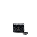 SAINT LAURENT LOULOU TOY STRAP BAG CALFSKIN BLACK SHW