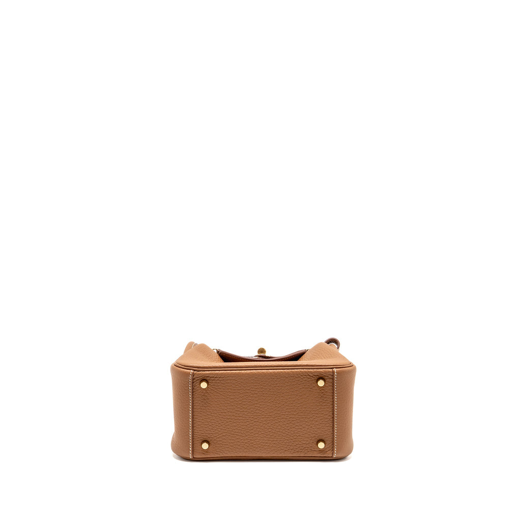 HERMES MINI LINDY II CLEMENCE GOLD GHW