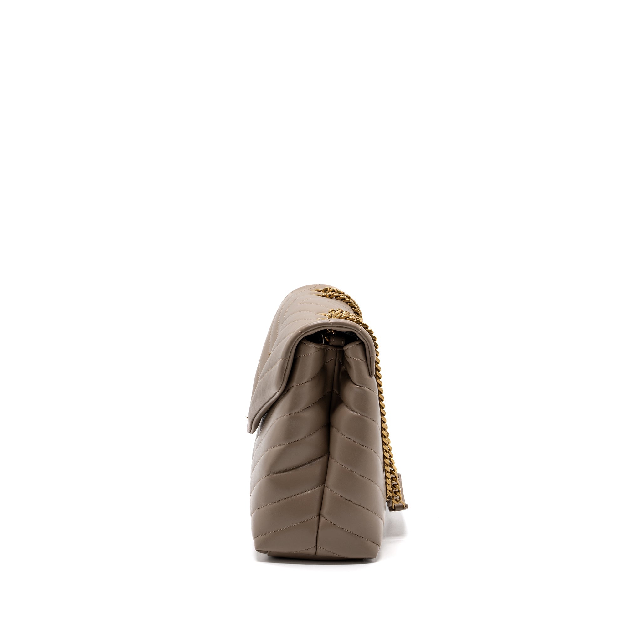 SAINT LAURENT MEDIUM LOULOU SHOULDER BAG BEIGE GHW
