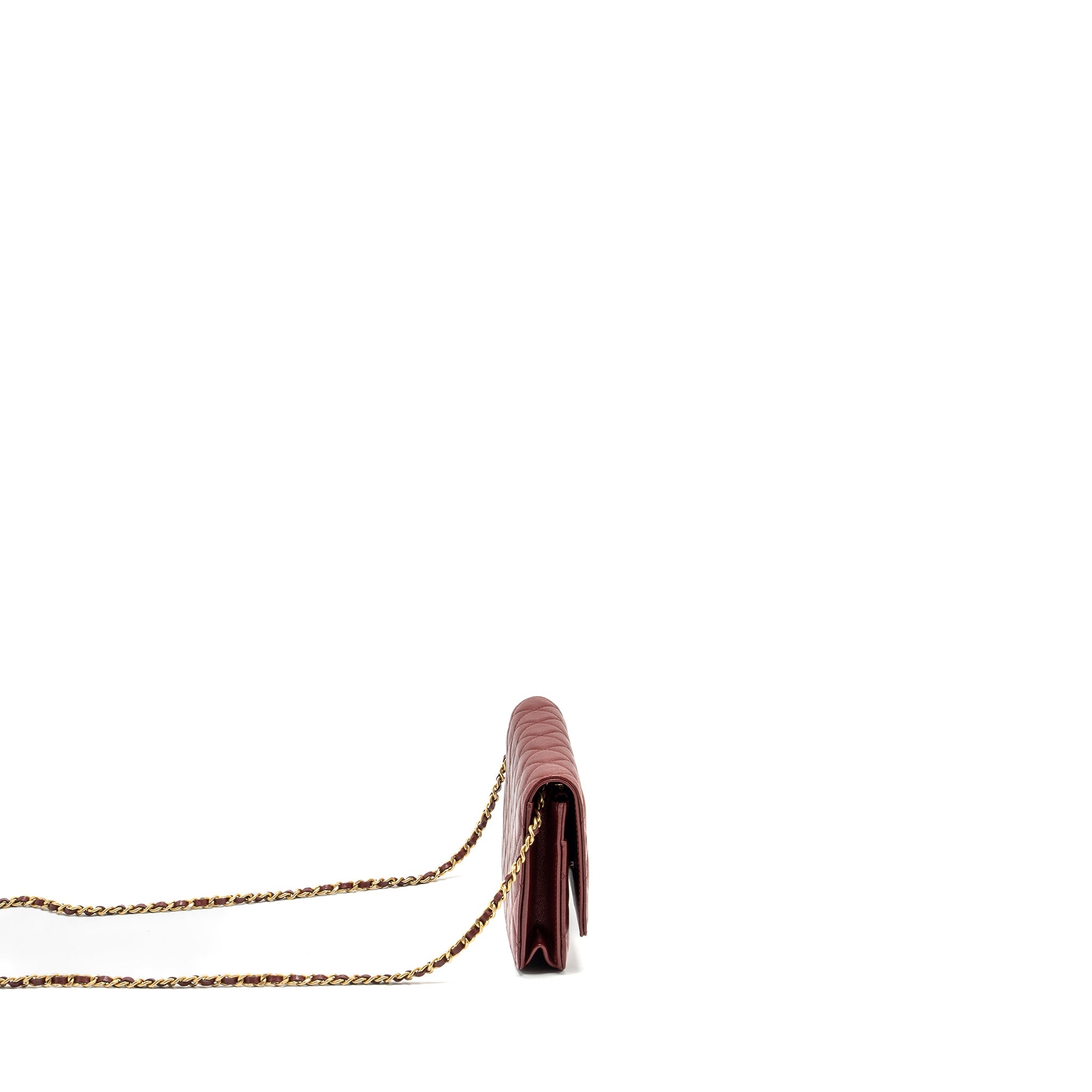 CHANEL WALLET ON CHAIN LAMBSKIN BURGUNDY GHW