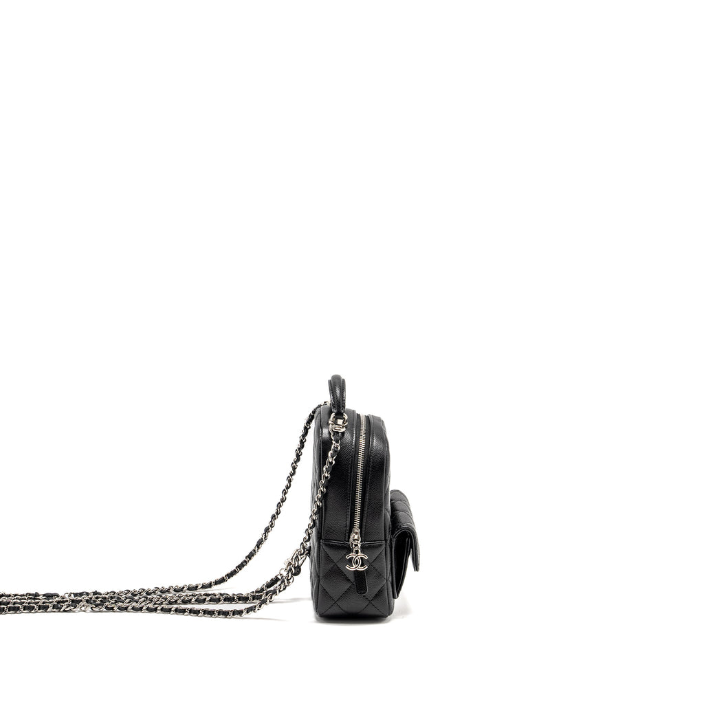 CHANEL 24P MINI BACKPACK/CROSSBODY BAG CAVIAR BLACK SHW (MICROCHIP)