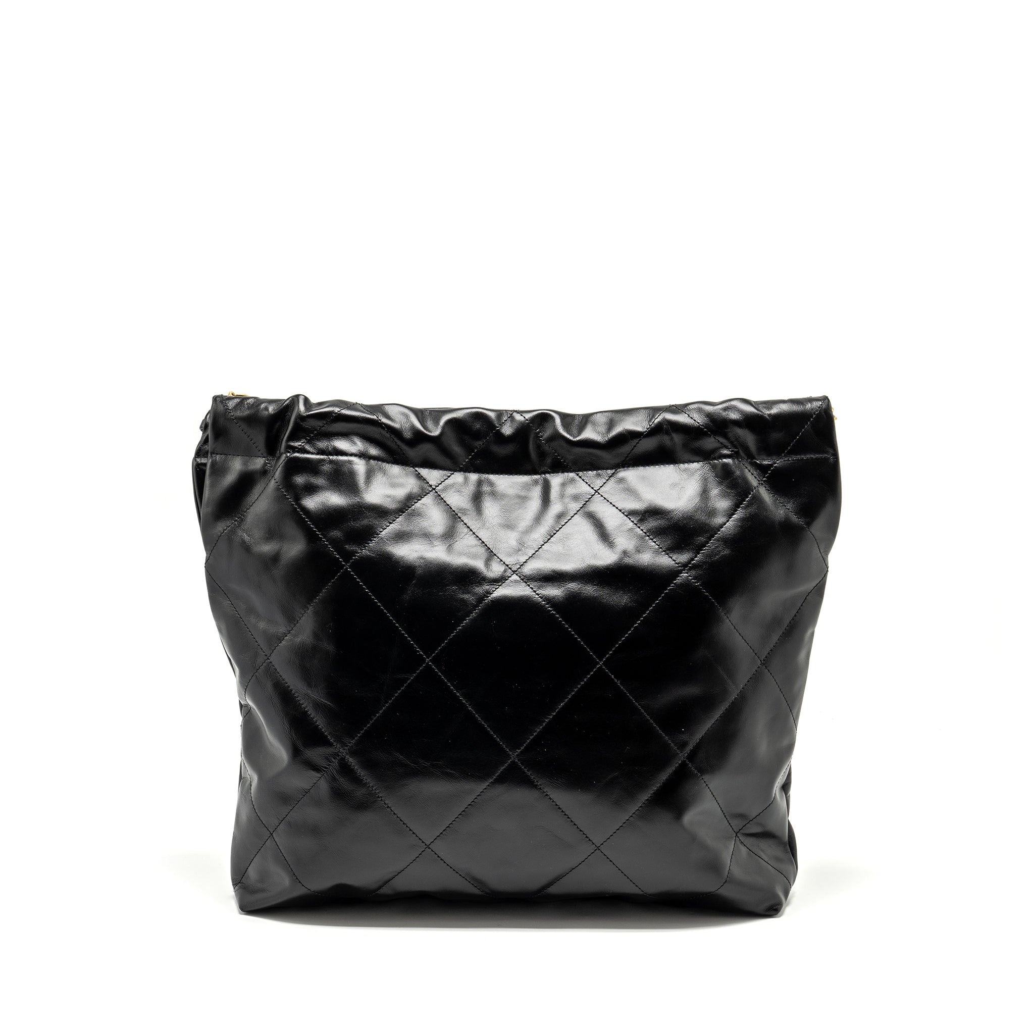 CHANEL MEDIUM 22 BAG SHINY CALFSKIN BLACK GHW (MICROCHIP)