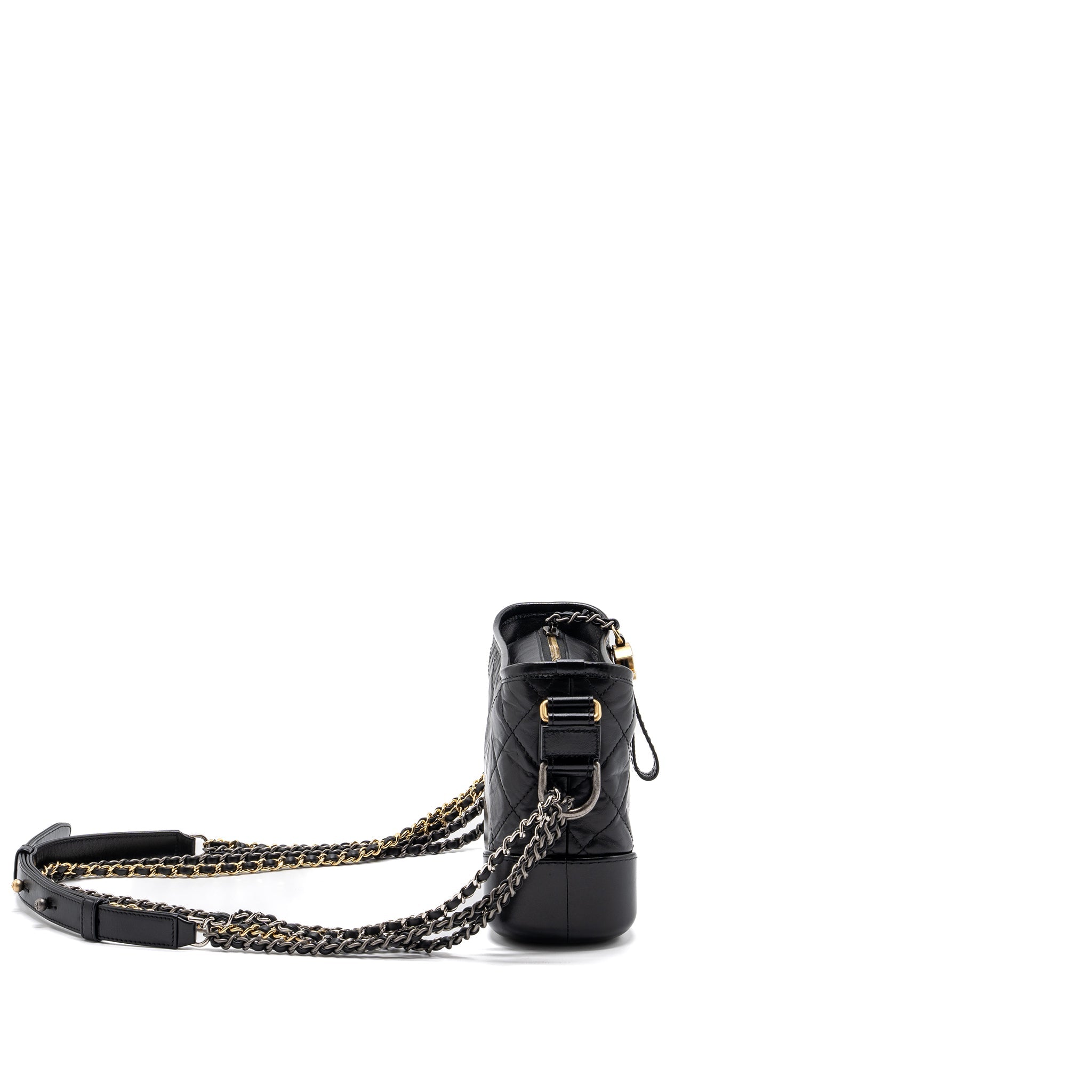 CHANEL SMALL GABRIELLE HOBO BAG CALFSKIN BLACK MULTICOLOUR HARDWARE