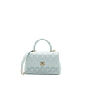 CHANEL SMALL COCO HANDLE CAVIAR LIGHT BLUE LGHW (MICROCHIP)