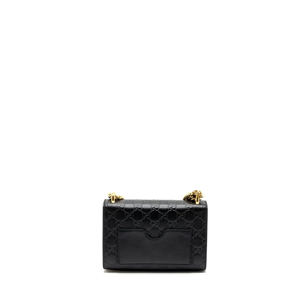 GUCCI PADLOCK CHAIN BAG CALFSKIN BLACK GHW