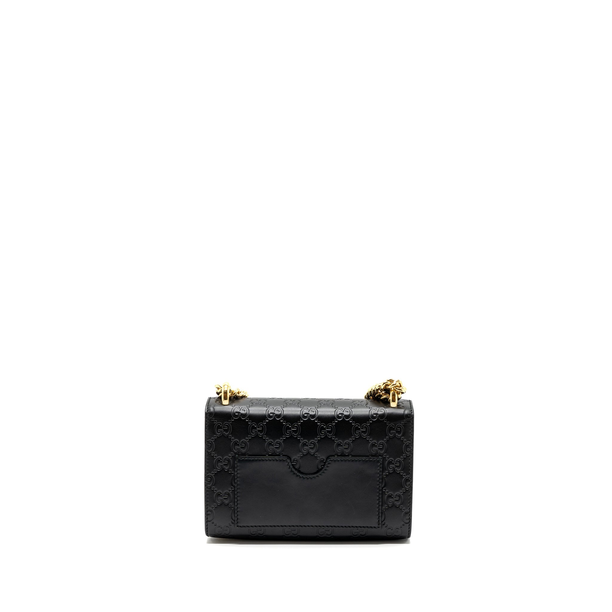 GUCCI PADLOCK CHAIN BAG CALFSKIN BLACK GHW