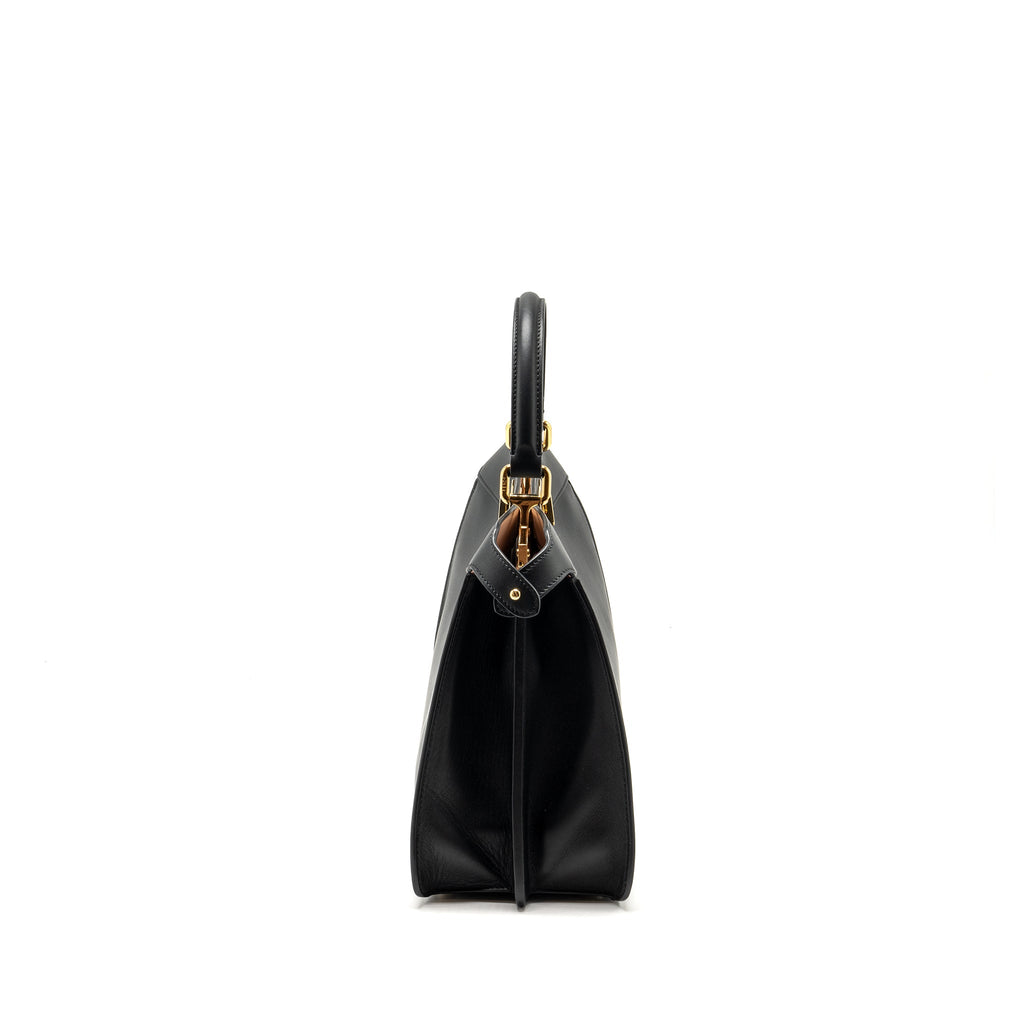 FENDI ISEEU MEDIUM PEEKABOO CALFSKIN BLACK/LIGHT PINK GHW