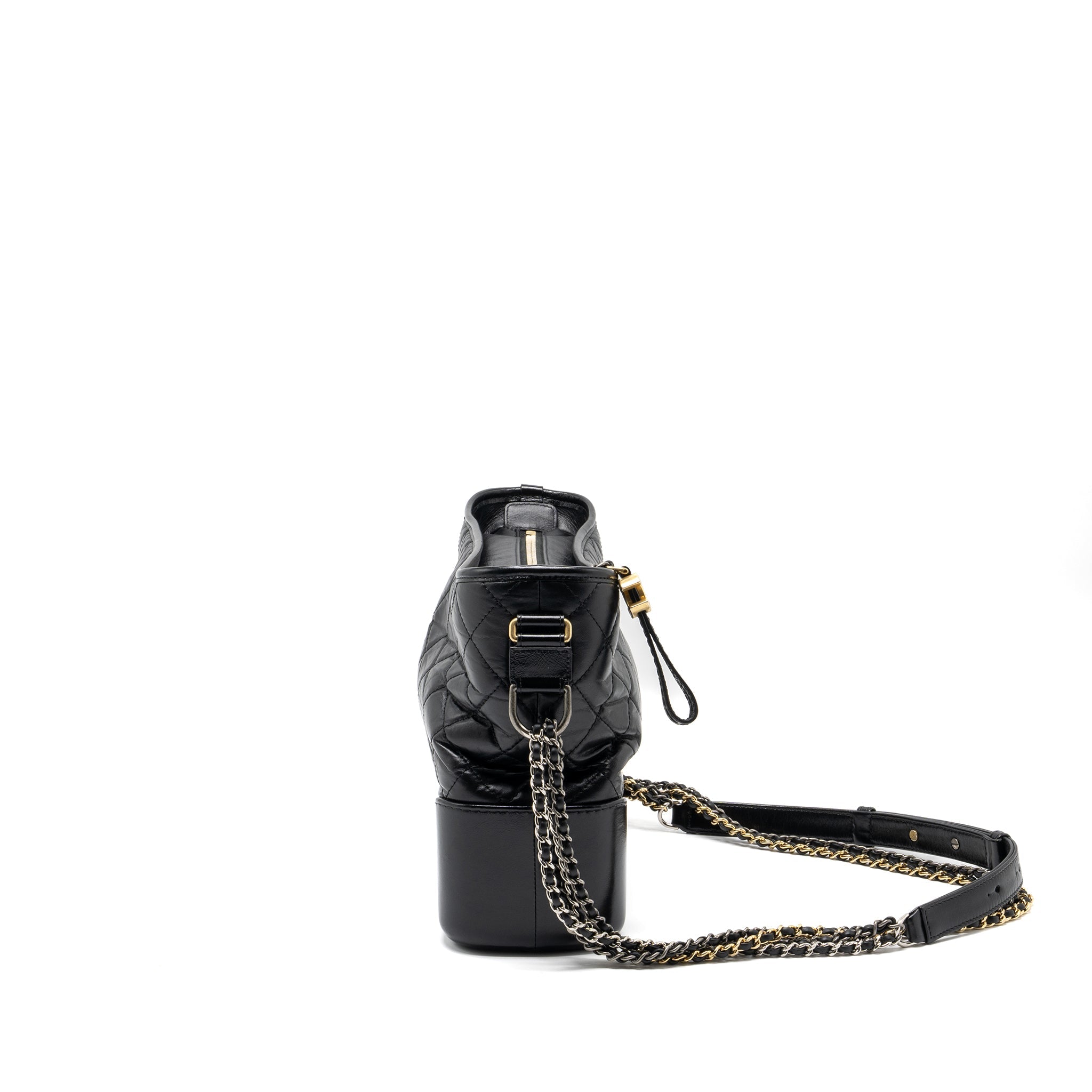 CHANEL LARGE GABRIELLE HOBO BAG AGED CALFSKIN BLACK MULTICOLOUR HARDWARE